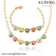 64021 Xuping fashion gold plated women necklace jewelry set